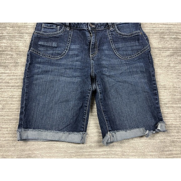 Cato‎ Shorts Womens 16W Blue Bermuda Dark Wash Cuffed Denim Cotton Blend - Picture 3 of 14